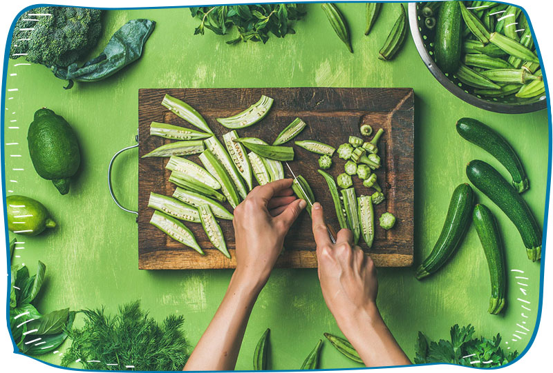 חיתוך של במיה